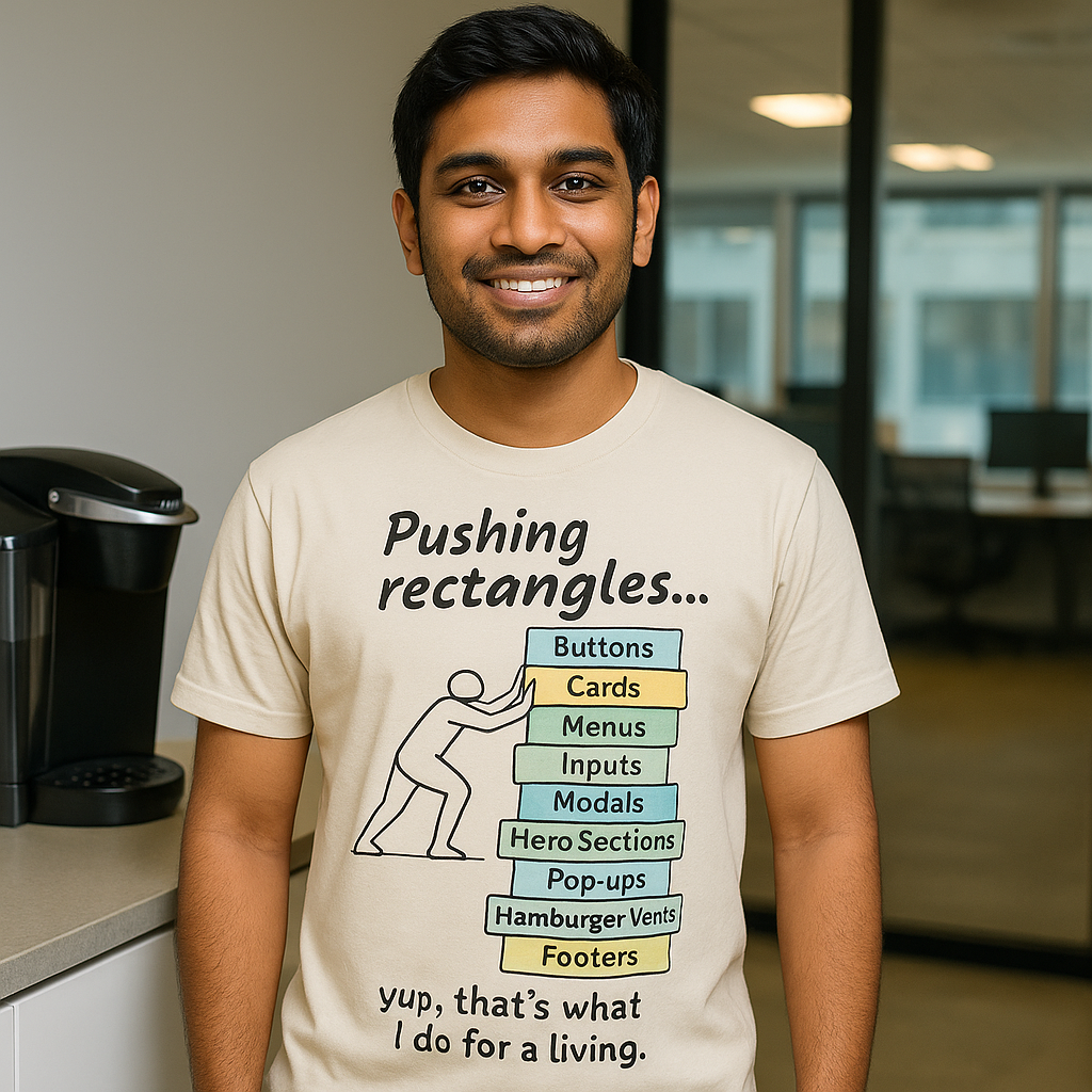 Pushing Rectangles for living — Designers T-Shirt