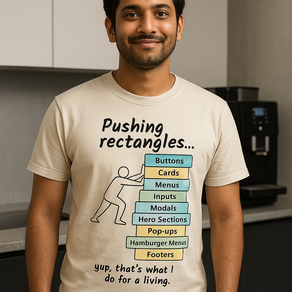 Pushing Rectangles for living — Designers T-Shirt