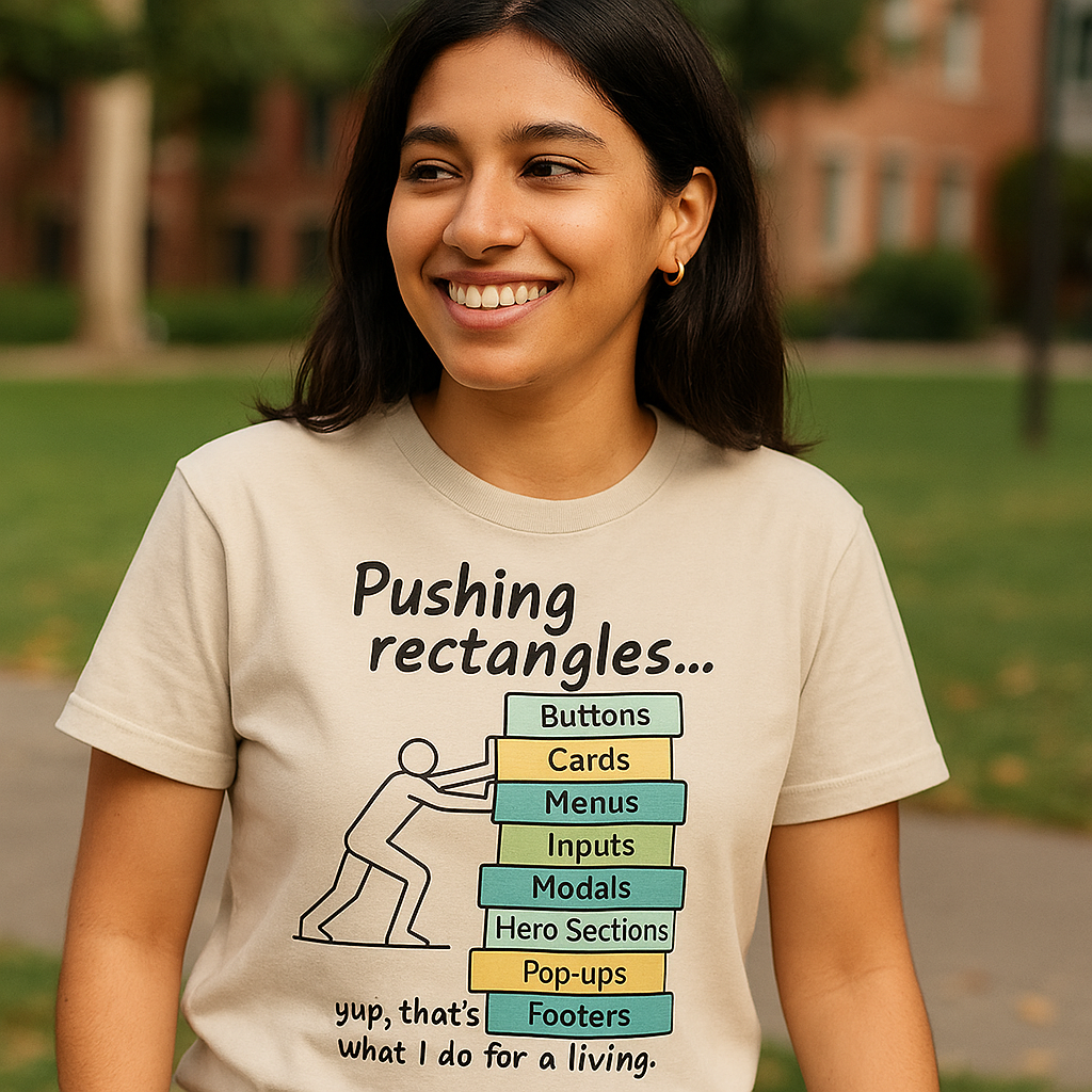 Pushing Rectangles for living — Designers T-Shirt