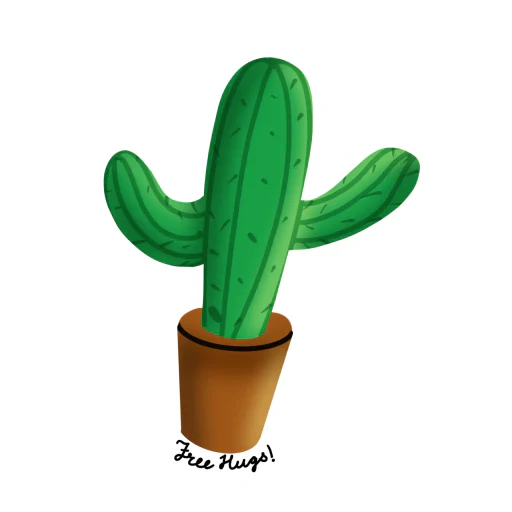 Pack of 4 Cactus stickers for Plant Parents!