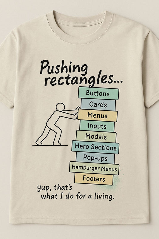 Pushing Rectangles for living — Designers T-Shirt