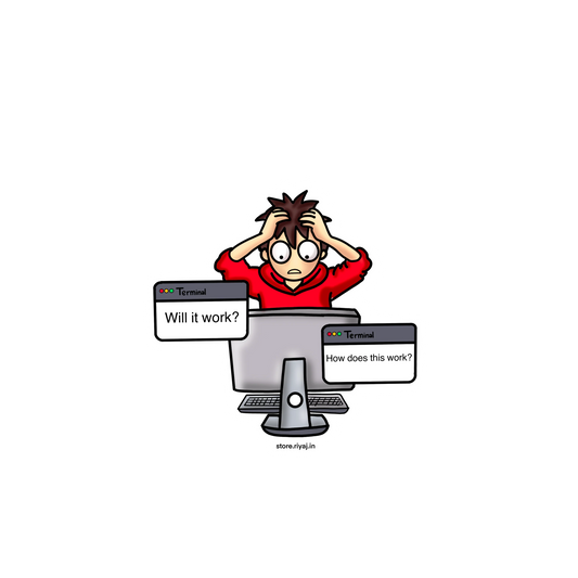 Confused programmer sticker