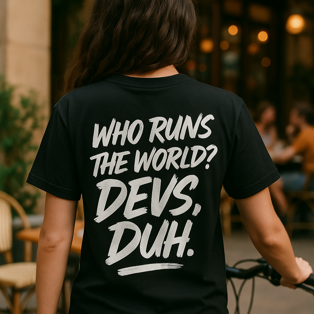 Who Runs The World? Devs, Duh.(Back Print)