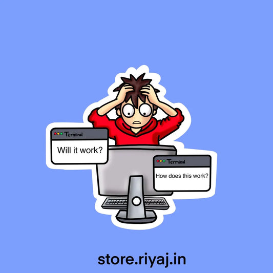 Confused programmer sticker