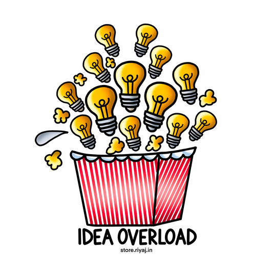 Idea overload sticker for entrepreneurs who have a lot of plans!