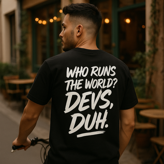 Who Runs The World? Devs, Duh.(Back Print)