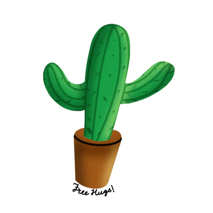 Pack of 4 Cactus stickers for Plant Parents!